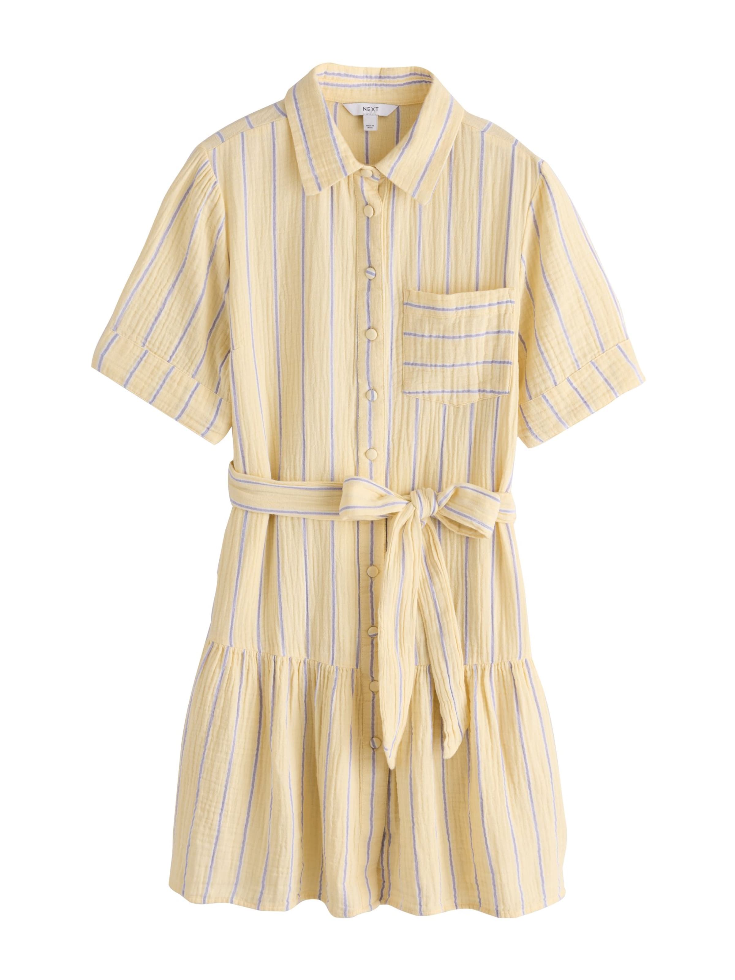 Next - Vestido camisero en amarillo: frente