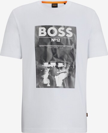 T-Shirt BOSS en blanc : devant