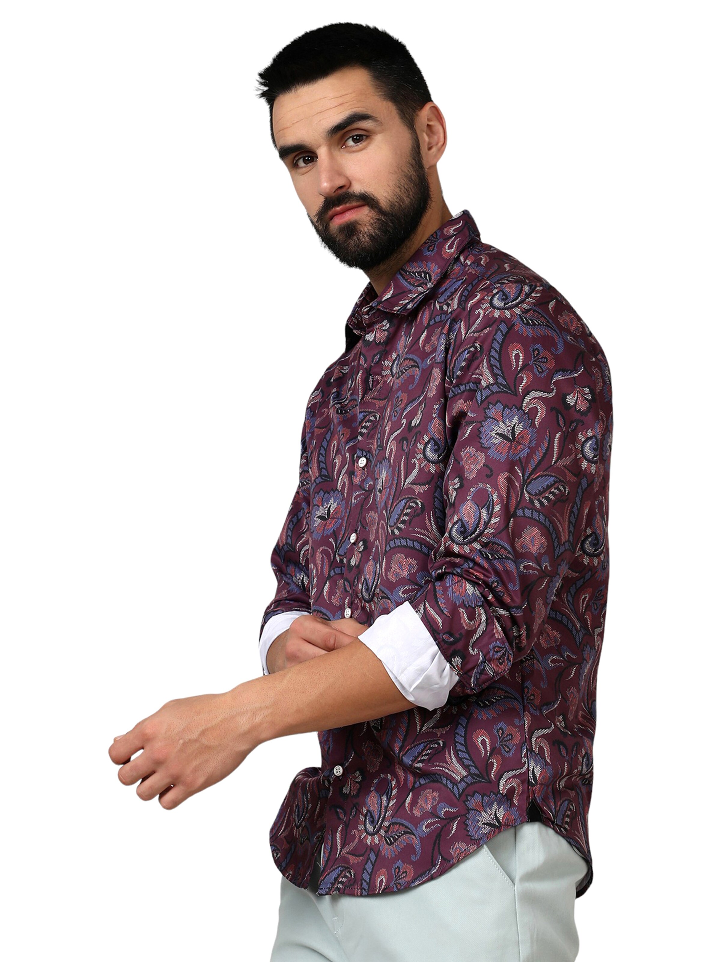 Campus Sutra - Regular Fit Camisa ' Reed ' em vermelho