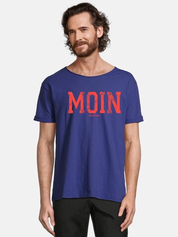 T-Shirt 'Kimm - Moin' salzhaut en bleu : devant