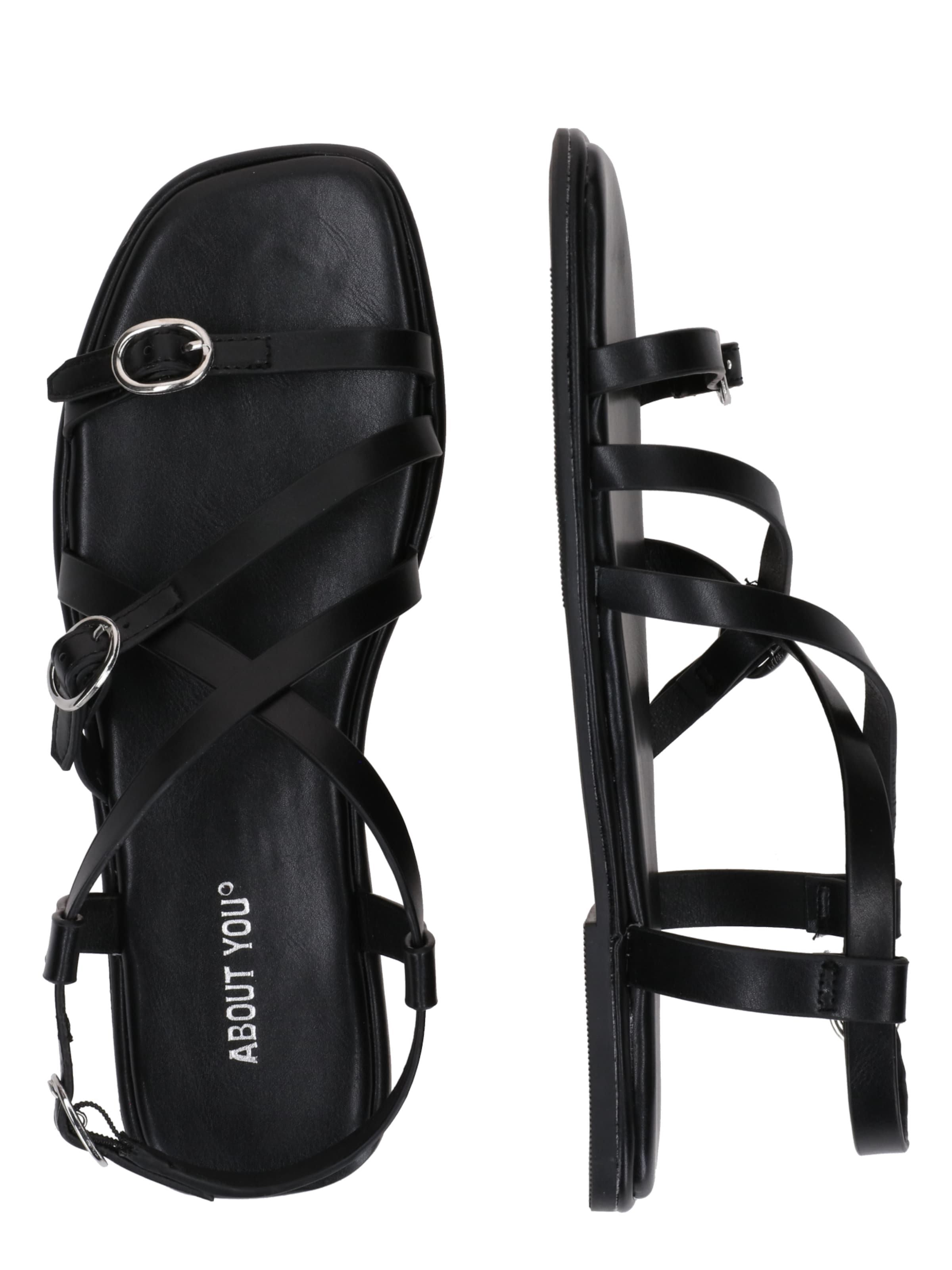 Sandales à lanières 'Melody' ABOUT YOU en noir