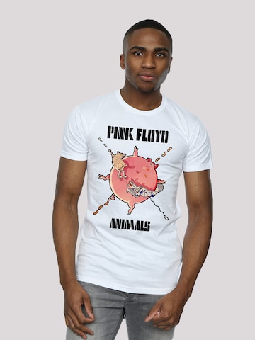 F4NT4STIC Shirt 'Pink Floyd Fat Pig' in Wit: voorkant