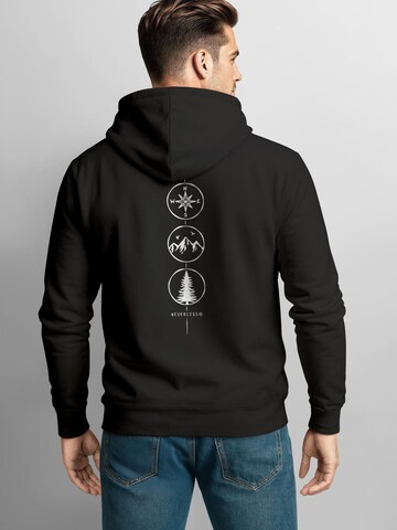 Neverless Sweatshirt 'Kompass Outdoor' in Black: front