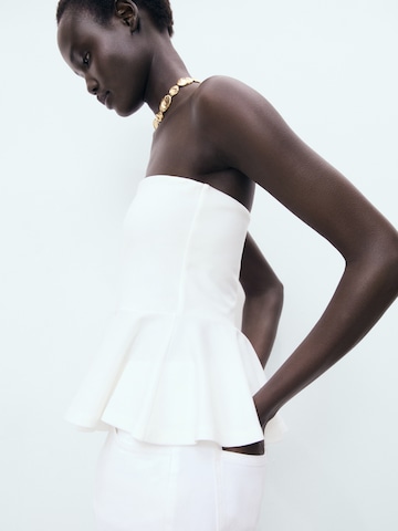 MANGO Top 'PEPLUM' in Weiß