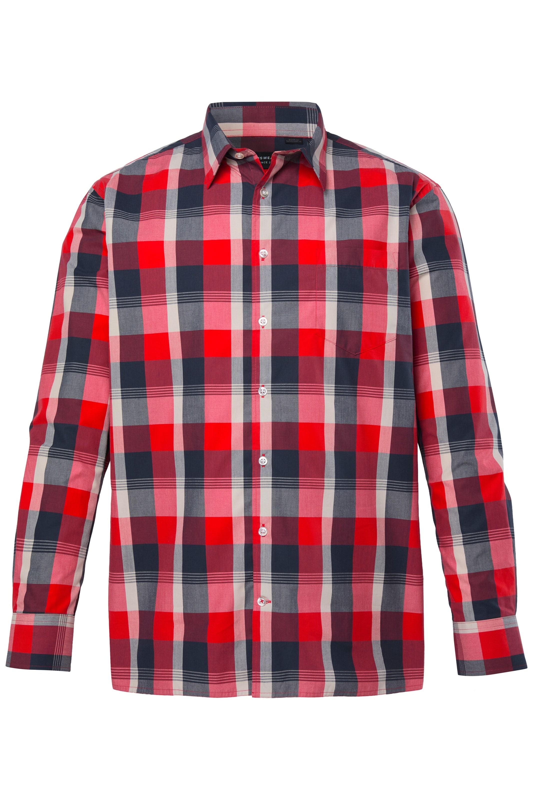 Men Plus Comfort Fit Hemd in Rot: Vorderseite