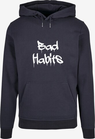 Merchcode Sweatshirt 'Bad Habits' in Blauw: voorkant