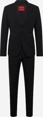 HUGO Red - Slimfit Traje en negro: frente