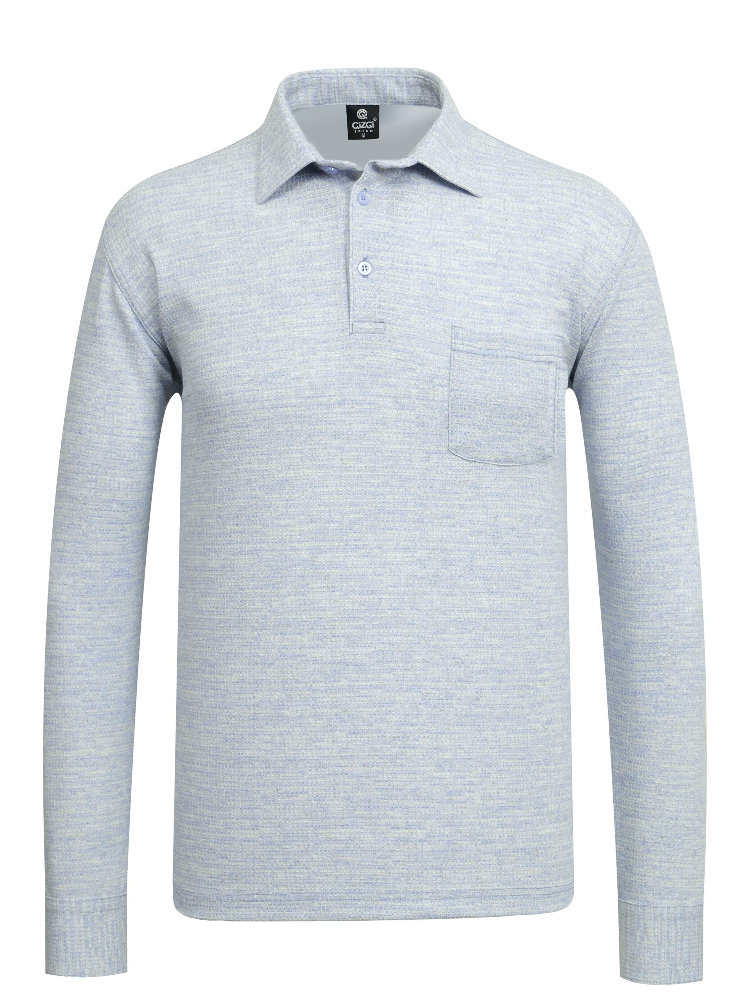 Cizgi Triko Shirt‌‌‌‌‌‌ in Blau: Vorderseite