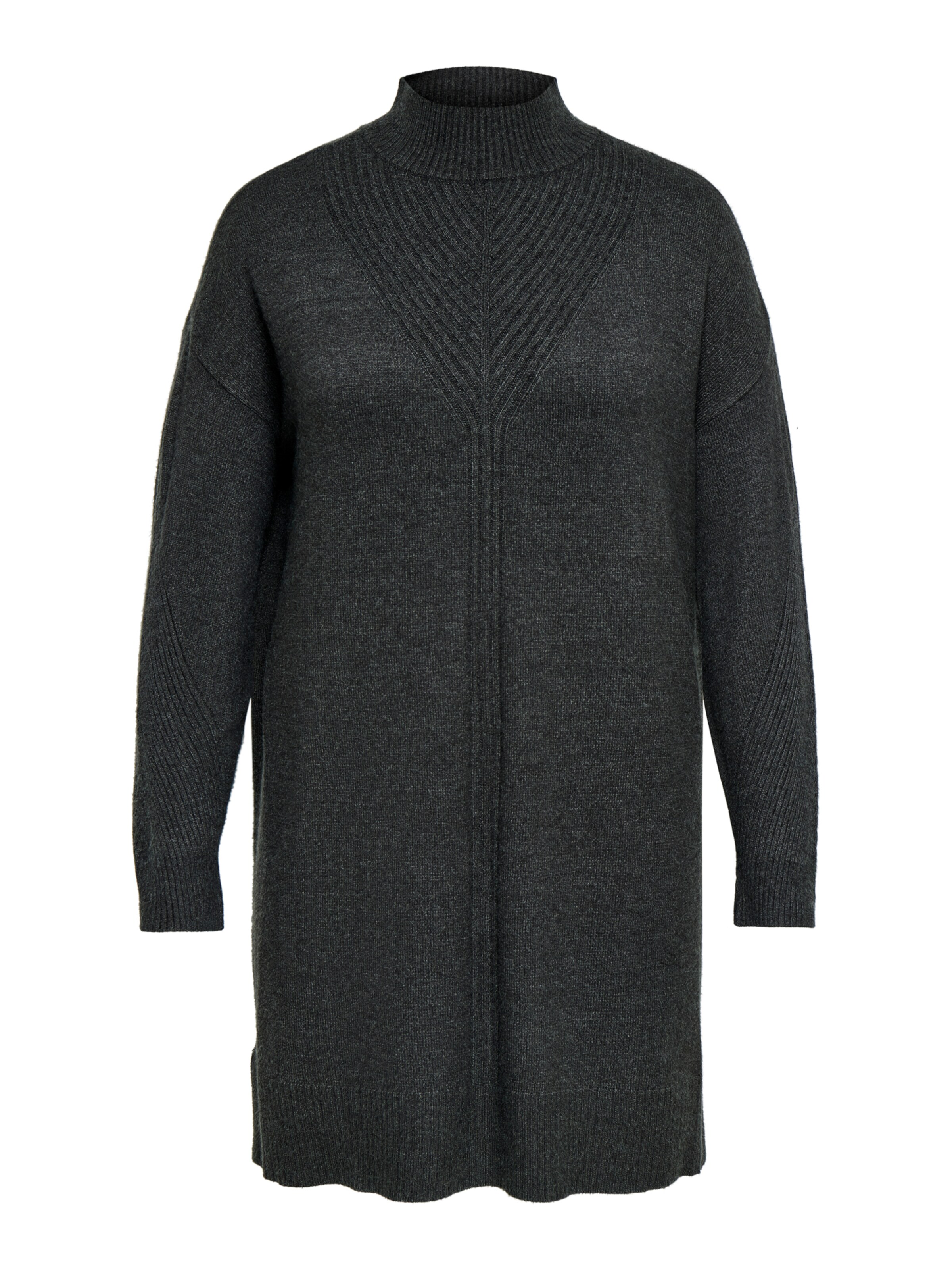 ONLY Carmakoma - Vestido de malha em cinzento: frente