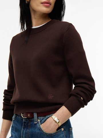 TOMMY HILFIGER Sveter 'FULL NEEDLE' - Hnedá