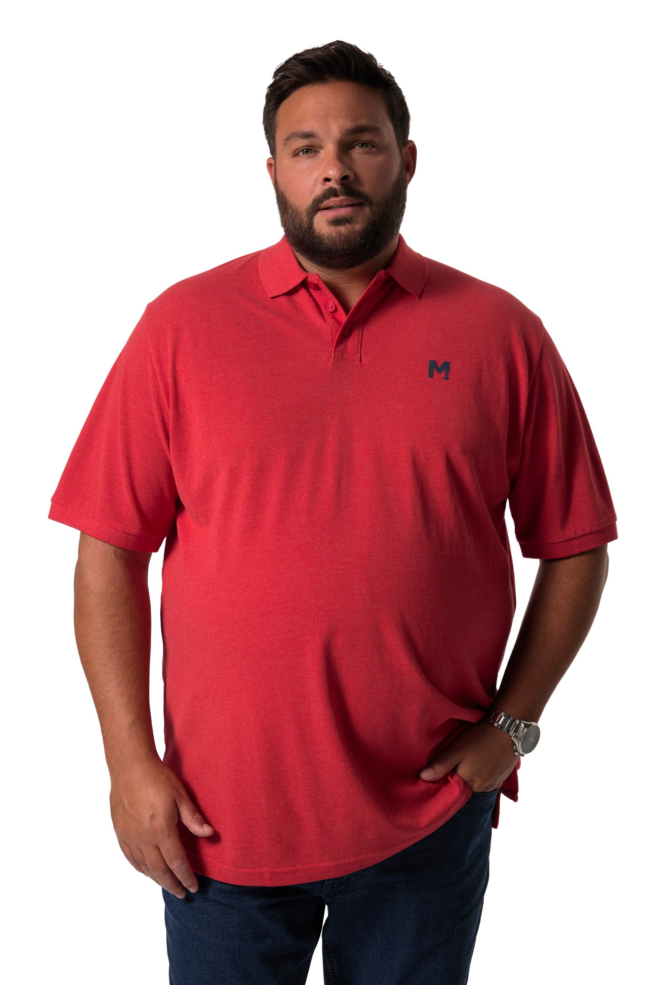 Men Plus Shirt in Red: front