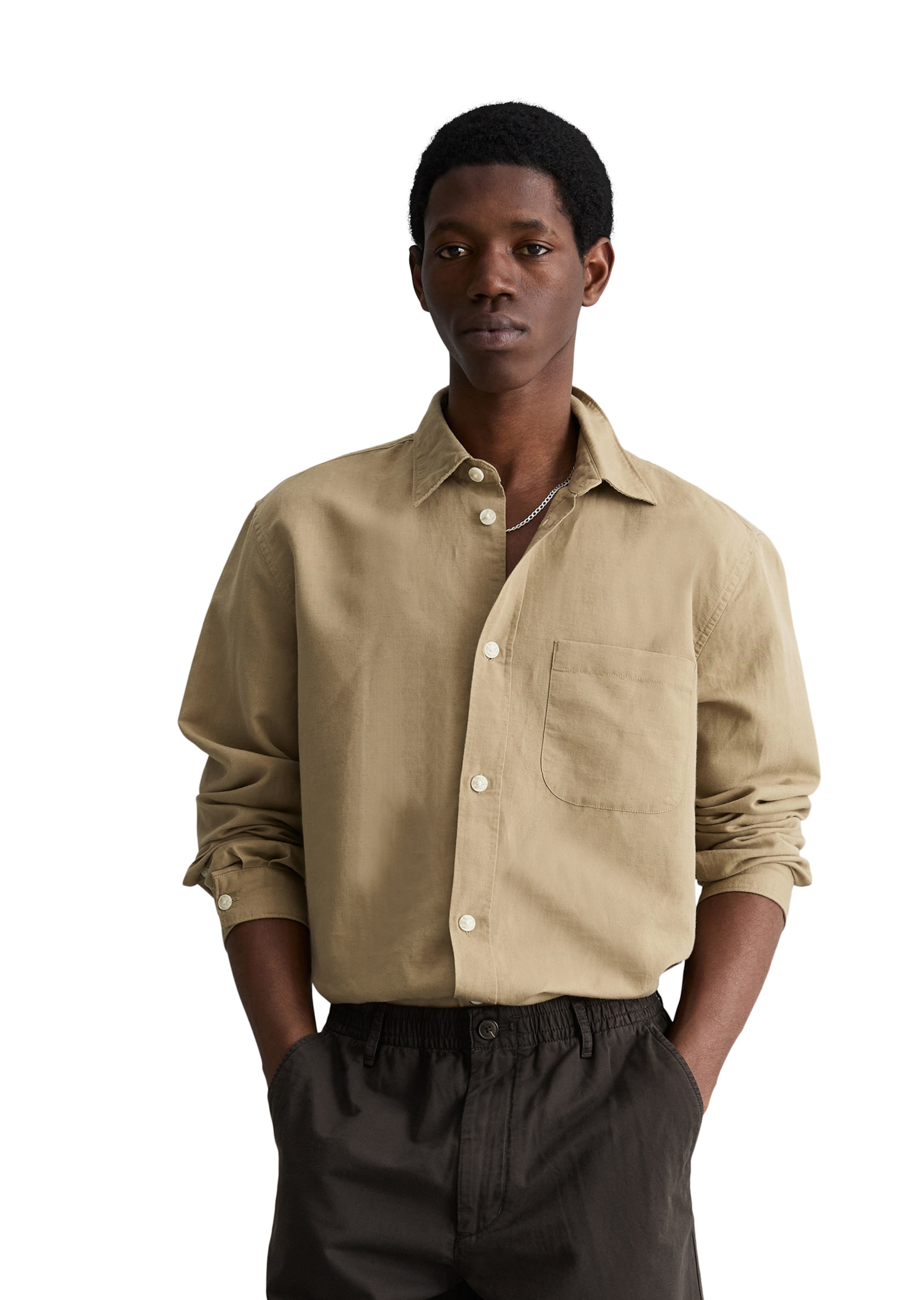 Marc O'Polo DENIM Regular fit Overhemd in Bruin: voorkant