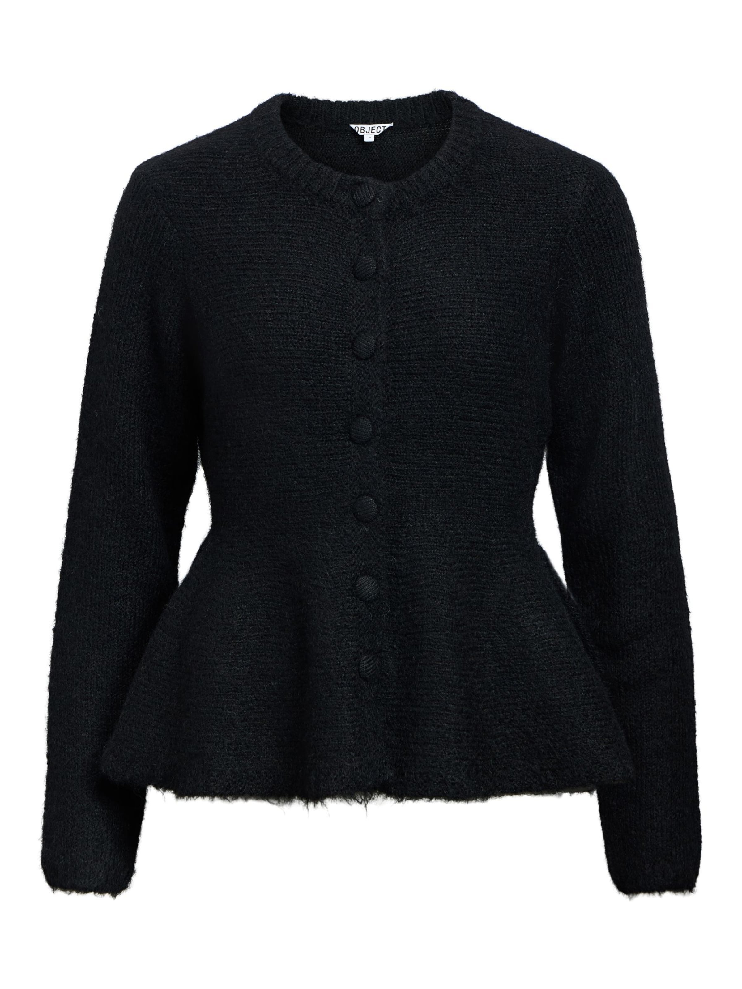 OBJECT Knit cardigan 'OBJSaggia' in Black: front