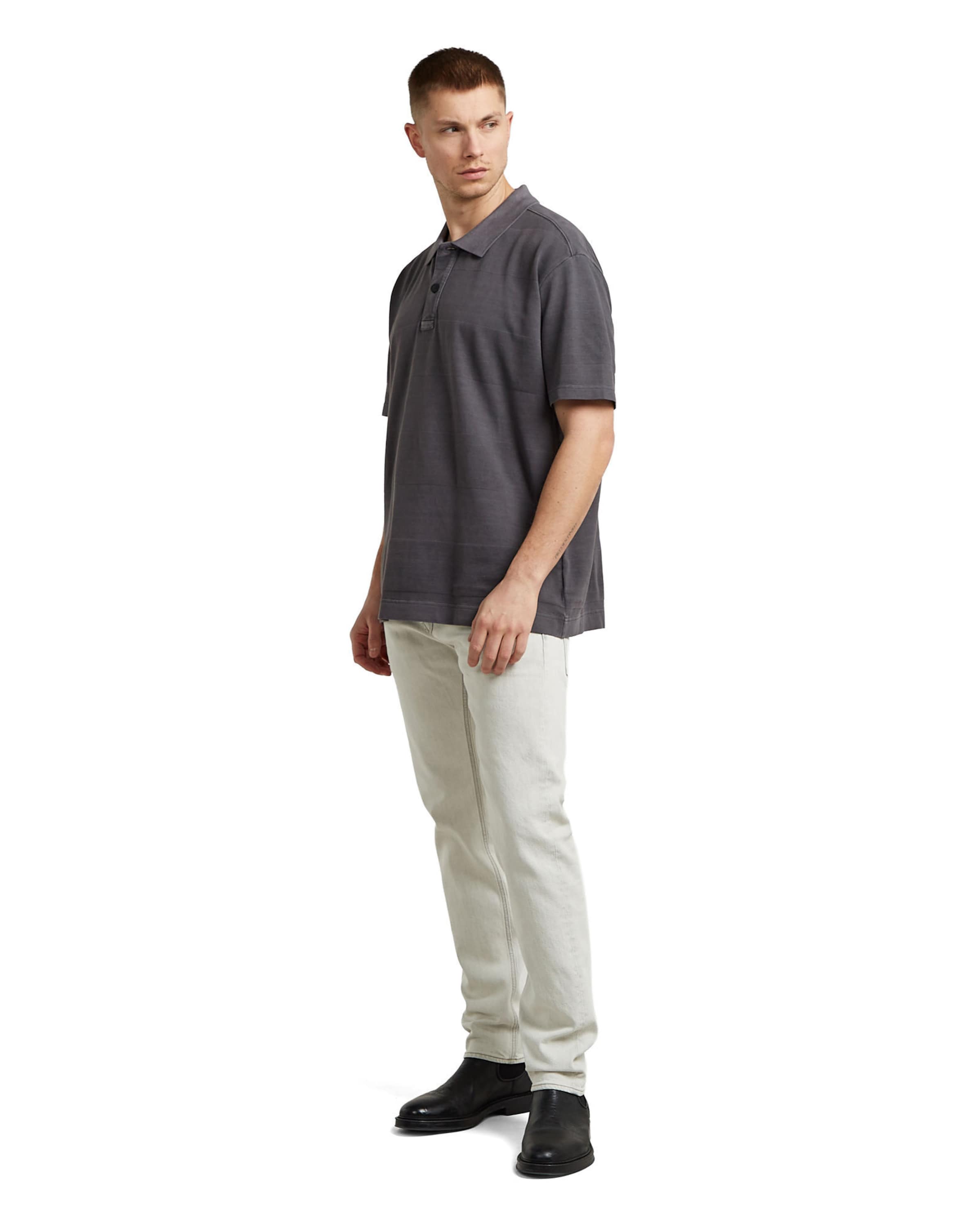 G-STAR Polo - 'Washed Jacquard Relaxed Polo' in Grau
