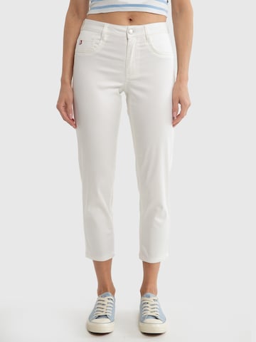 Coupe slim Pantalon chino ' LUCIA ' BIG STAR en blanc : devant