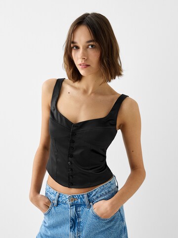 Bershka Blouse in Zwart: voorkant