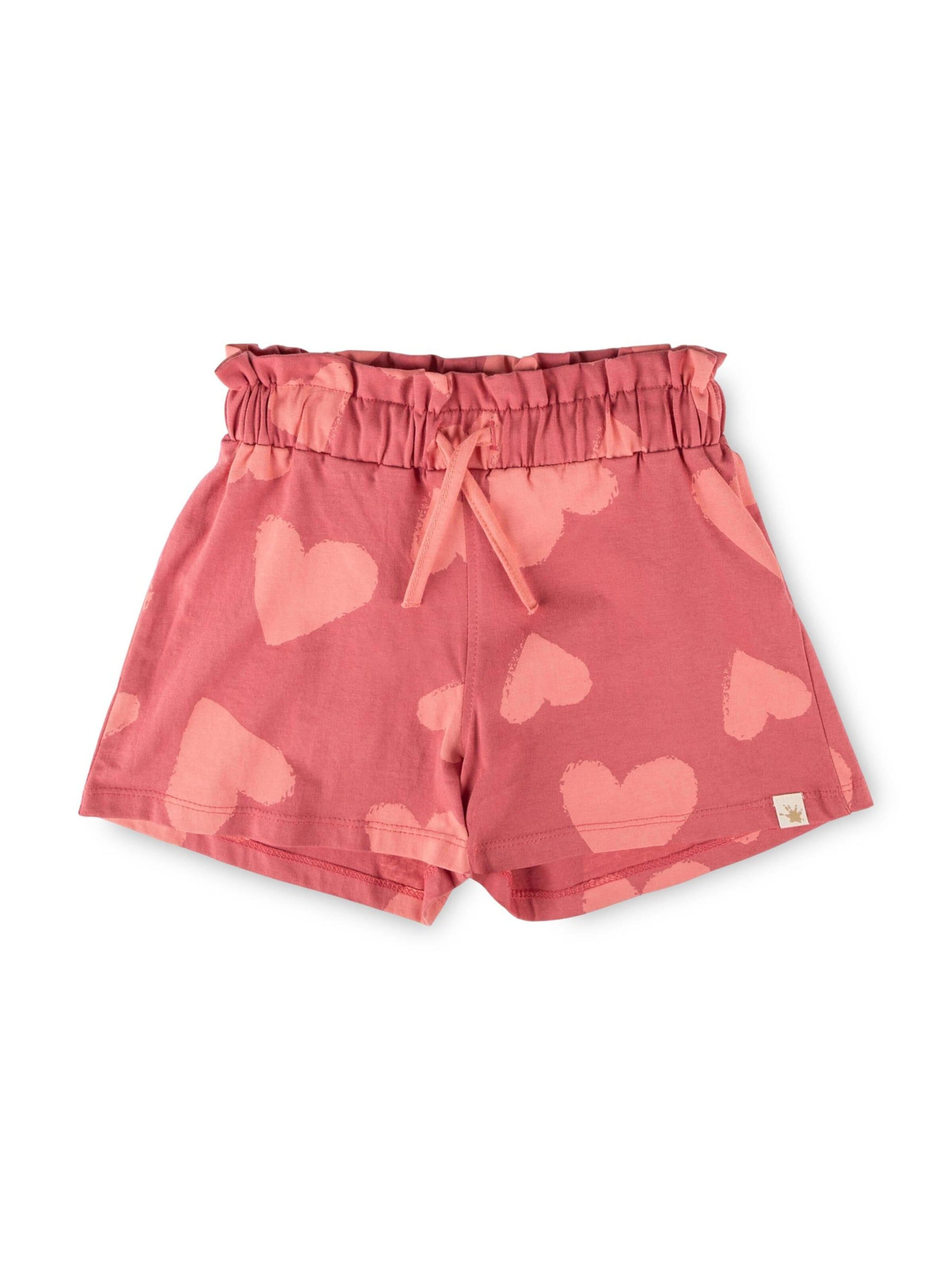 SIGIKID Regular Pants 'Shorts Pink Birds' in Pink: front