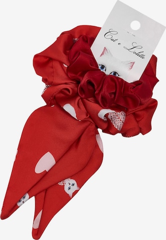 Cat e Lolette Otsanauha '2 silk scrunchies' värissä punainen: etupuoli