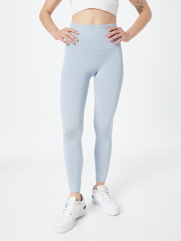 PUMA Skinny Workout Pants in Blue: front