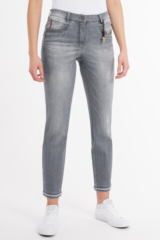 Coupe slim Jean 'Alexa' Recover Pants en gris : devant