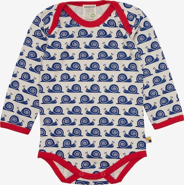 loud + proud Strampler/Body 'Schnecken' in Blau: Vorderseite