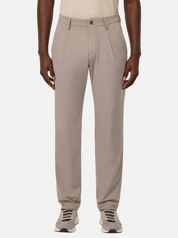 Boggi Milano Regular Pleat-front trousers in Grey: front