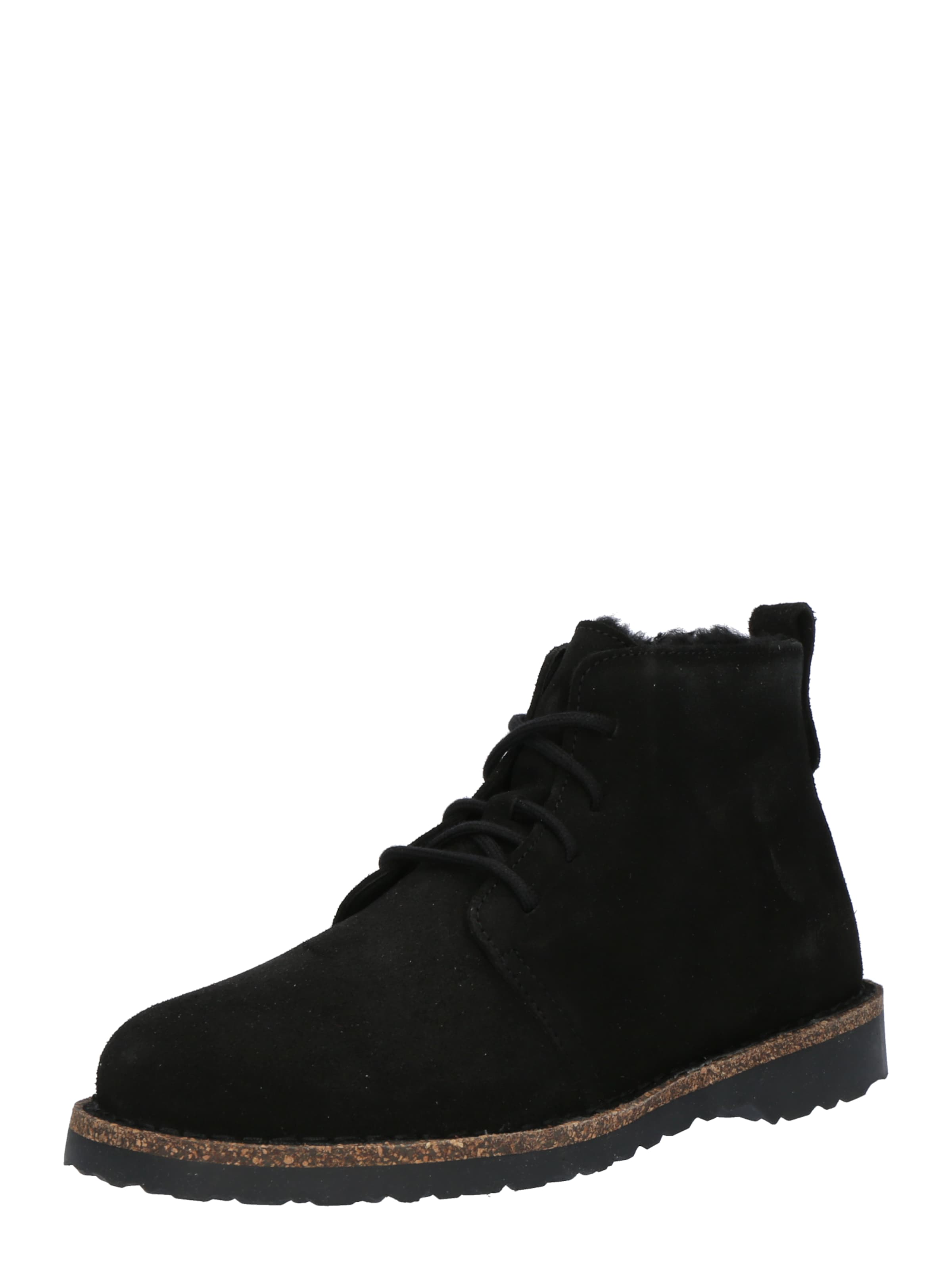 BIRKENSTOCK Snørestøvletter i sort: forside