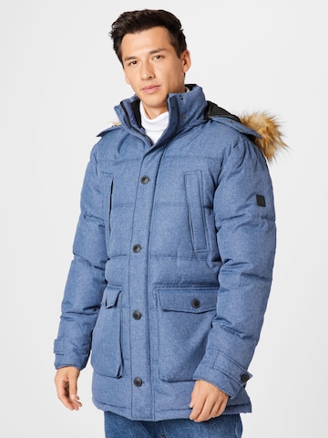 INDICODE JEANS Winter jacket 'Hail' in Blue: front