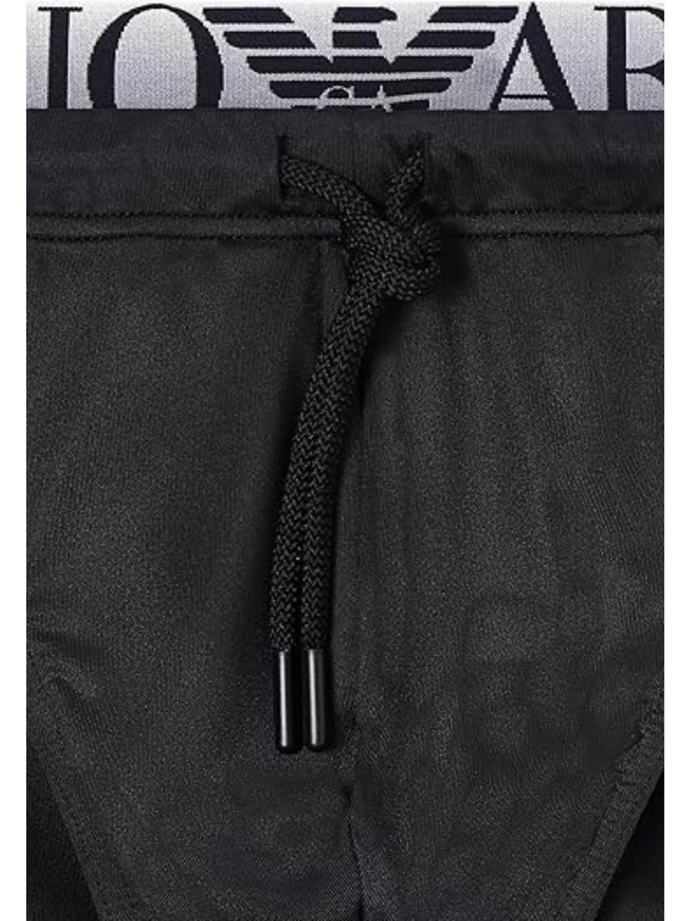 Maillot de bain 'Black swimming trunks with drawstring and jacquard logo' Emporio Armani en noir