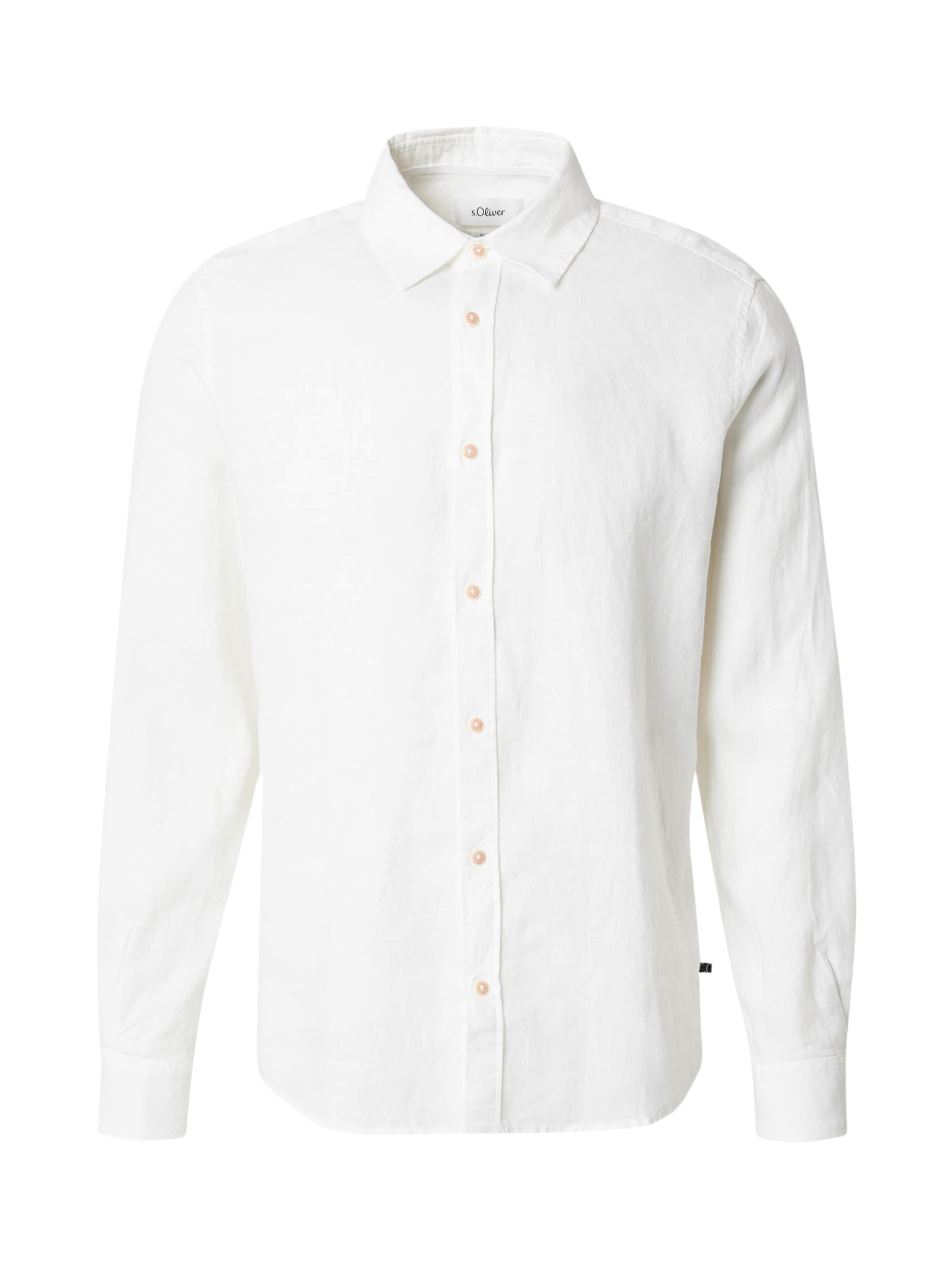 s.Oliver Regular fit Button Up Shirt in White: front