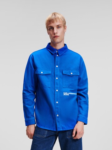 KARL LAGERFELD JEANS Regular fit Button Up Shirt in Blue: front