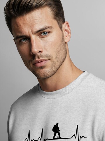 Neverless Sweatshirt 'Wanderer Herzschlag' in Grey