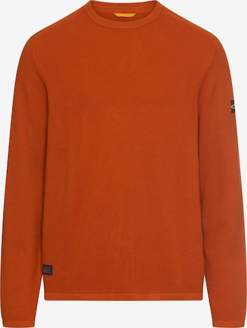 CAMEL ACTIVE Pullover aus reiner Baumwolle in Orange: Vorderseite
