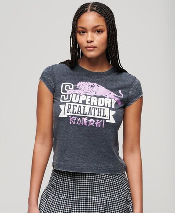 Superdry Shirt 'Varsity' in Grijs: voorkant