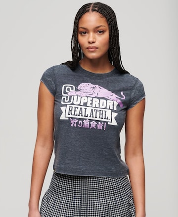 T-shirt 'Varsity' Superdry en gris : devant