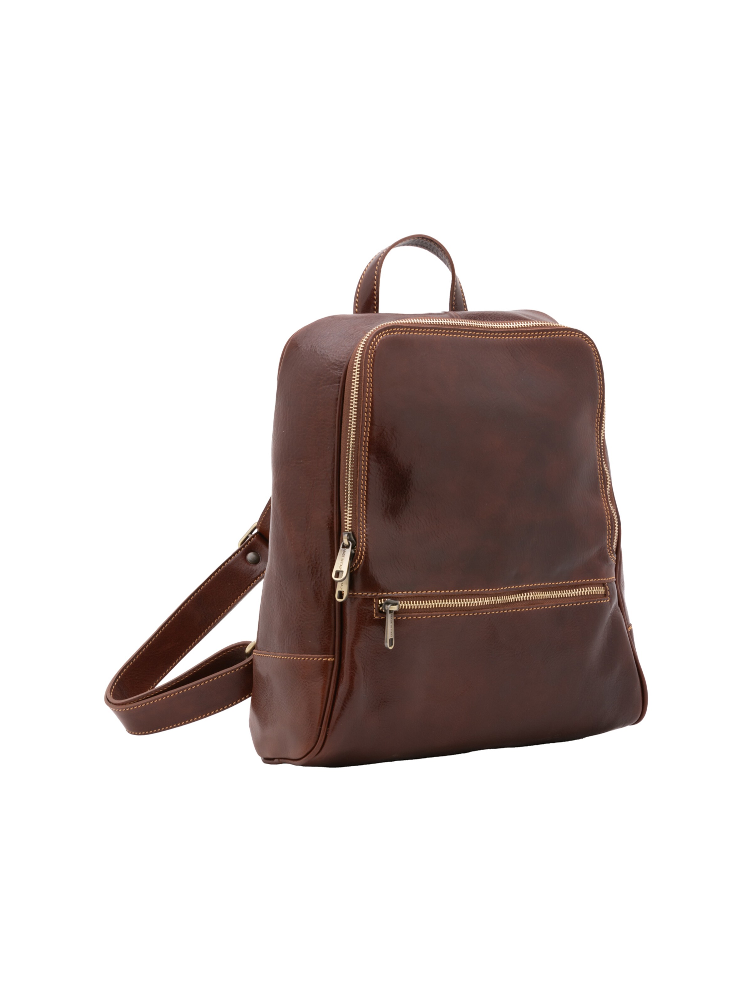 Borsa a spalla 'Zaino Silvanae Vera Pelle - Donna Chiusura Zip Tracolla Regolabile' di I Fratelli in marrone