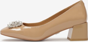 Kazar - Zapatos con plataforma en beige: frente