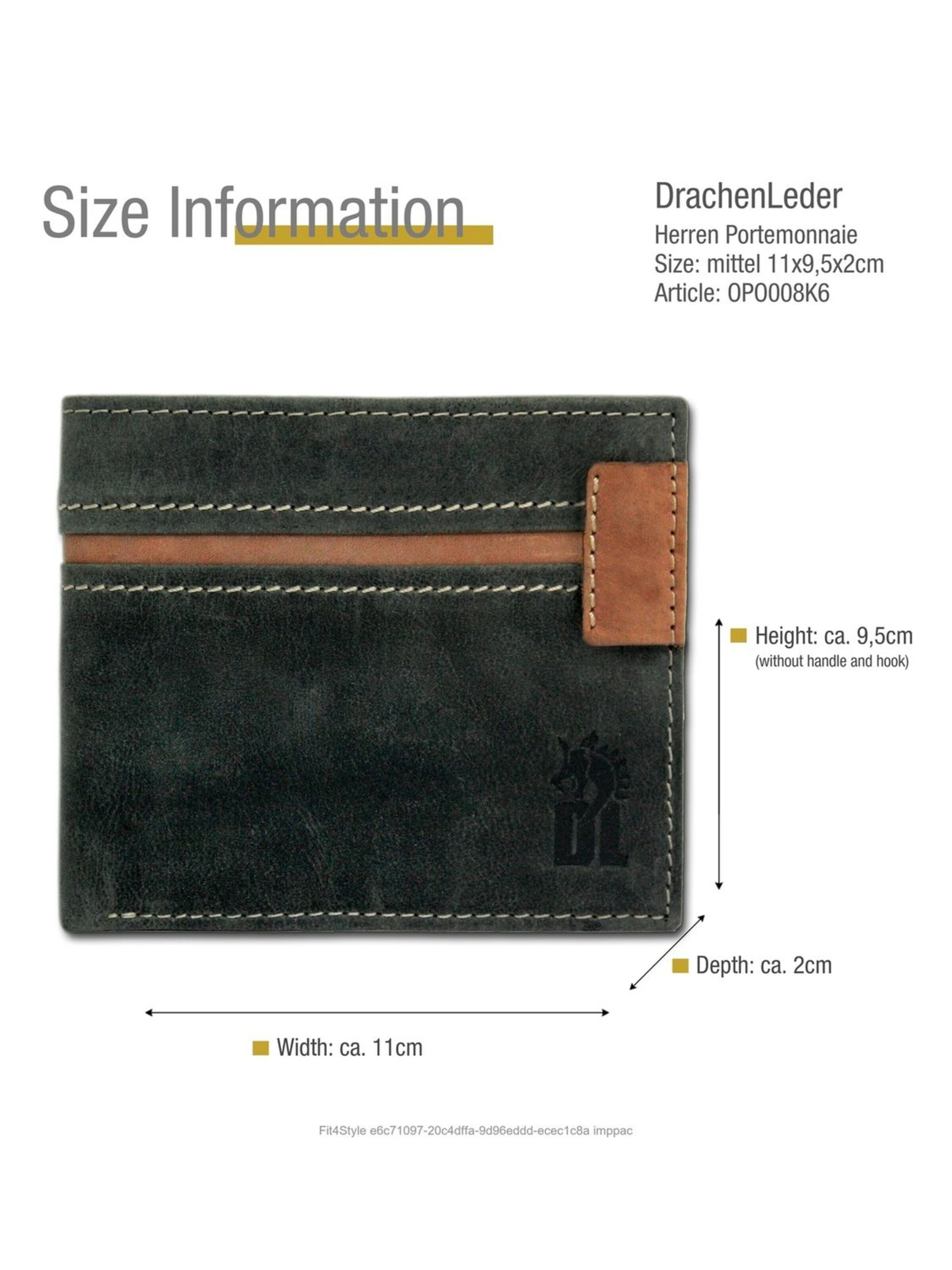 DrachenLeder - Cartera en gris