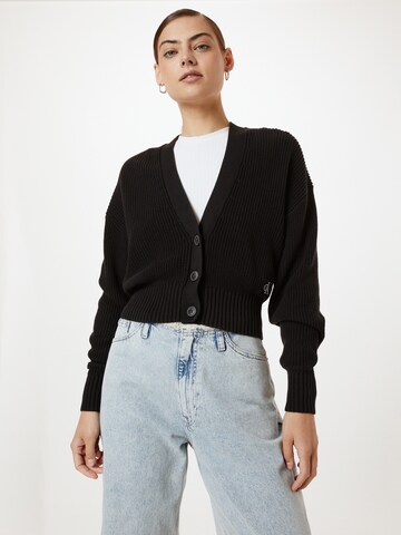 Calvin Klein Jeans Knit Cardigan in Black: front