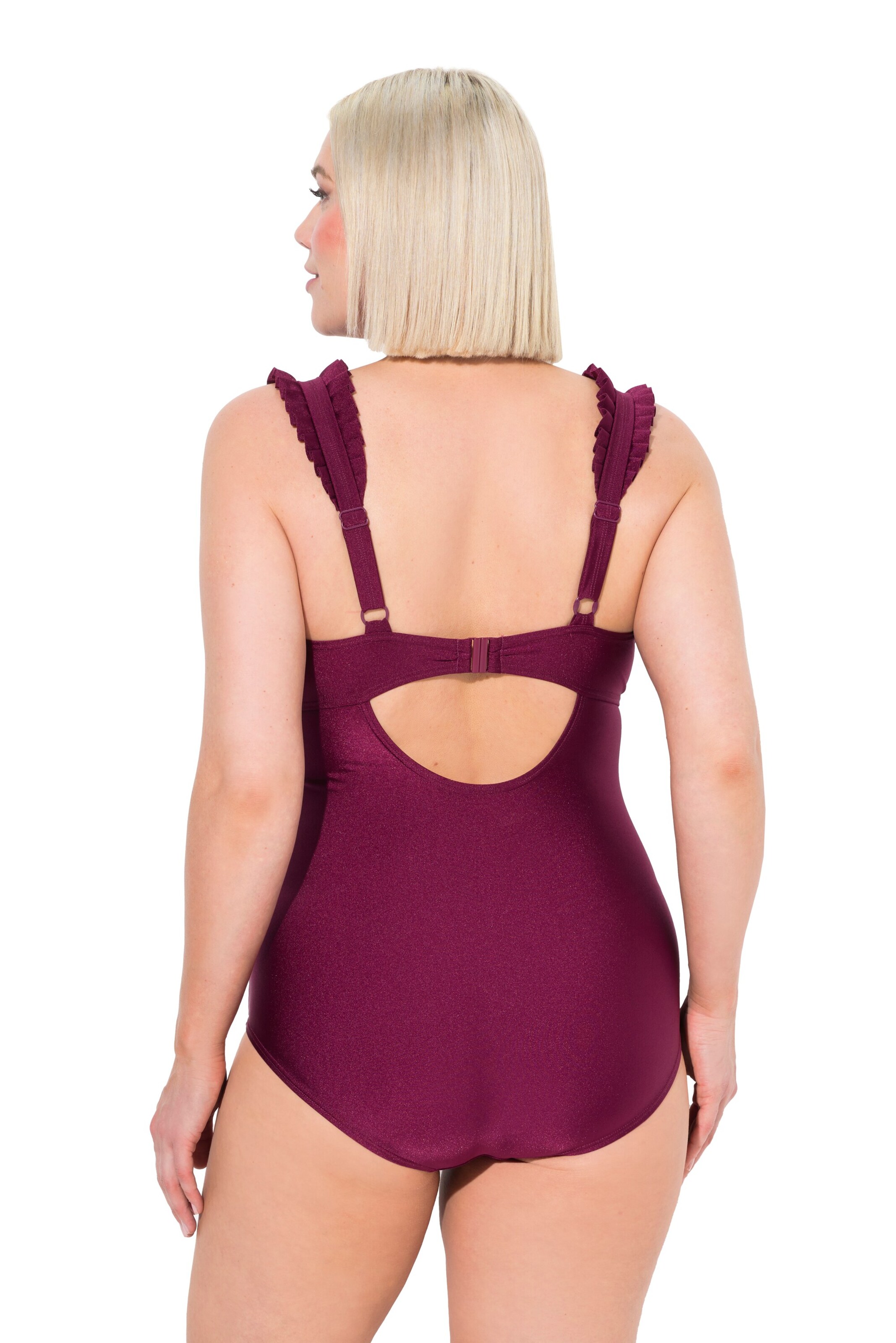 Ulla Popken Balconette Badeanzug in Lila