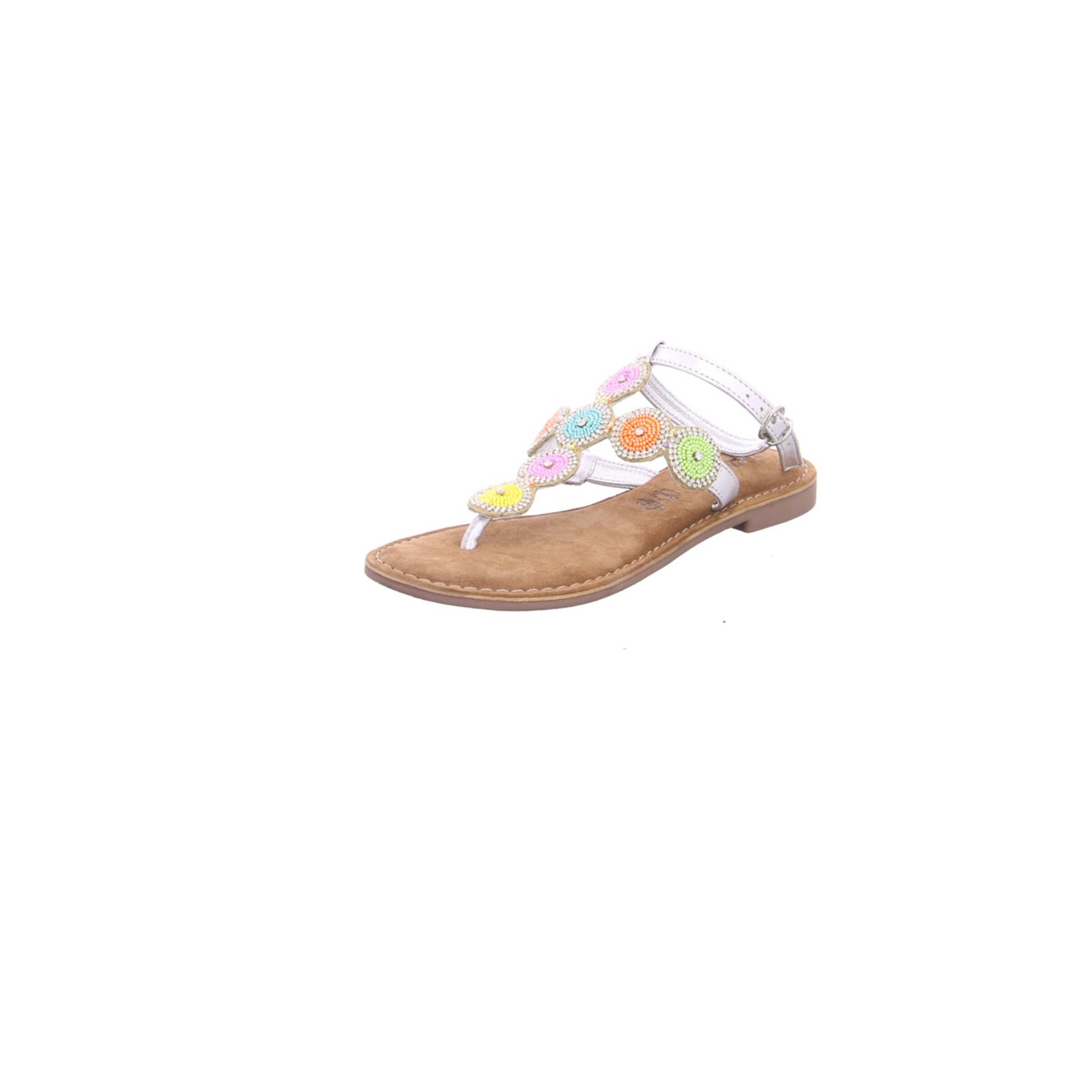 LAZAMANI T-Bar Sandals in Silver: front
