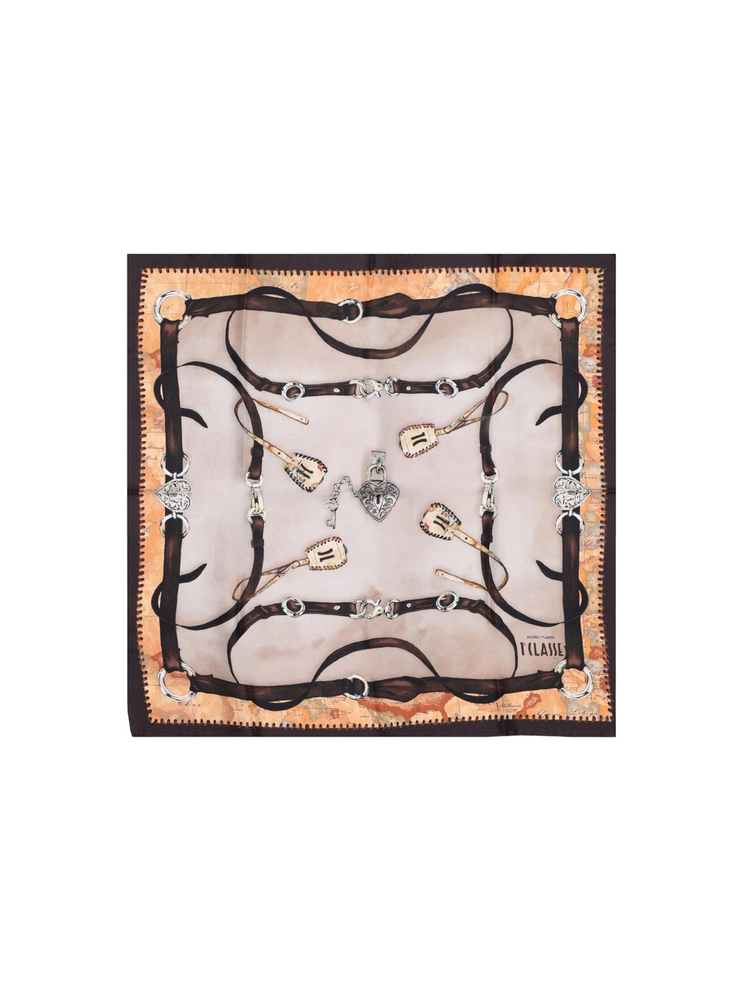 Foulard 'K F136 1874' di Alviero Martini 1a clase in marrone: frontale