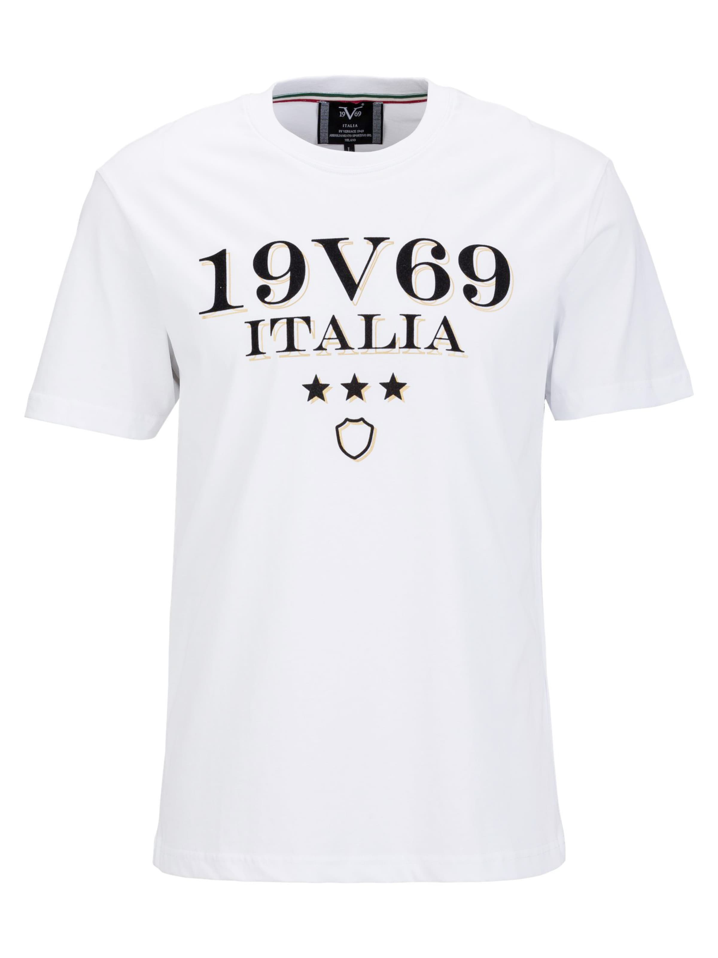 19V69 ITALIA T-shirt 'Rafael' i vit: framsida