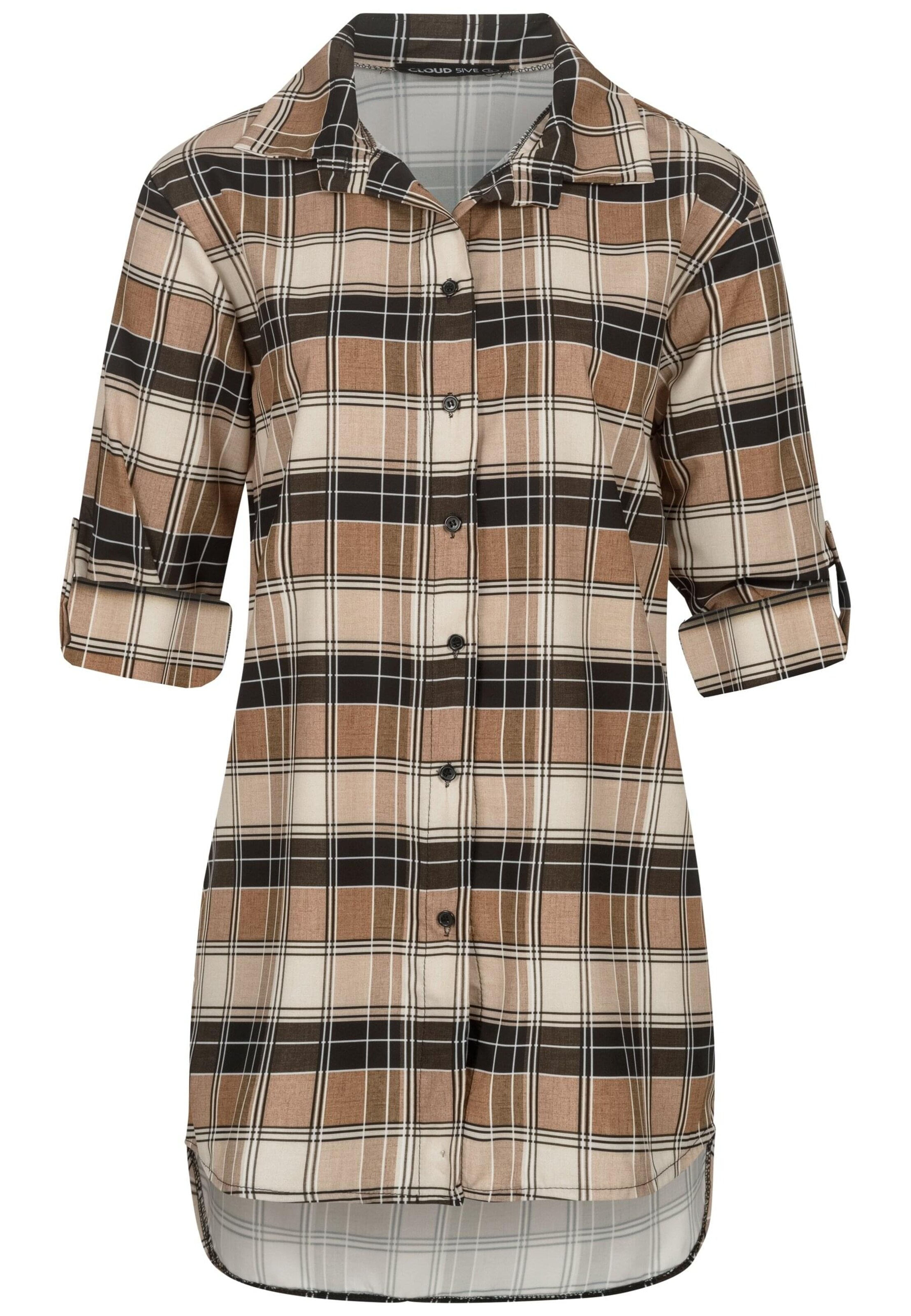 Cloud5ive Bluse in camel / hellbeige / schoko, Produktansicht