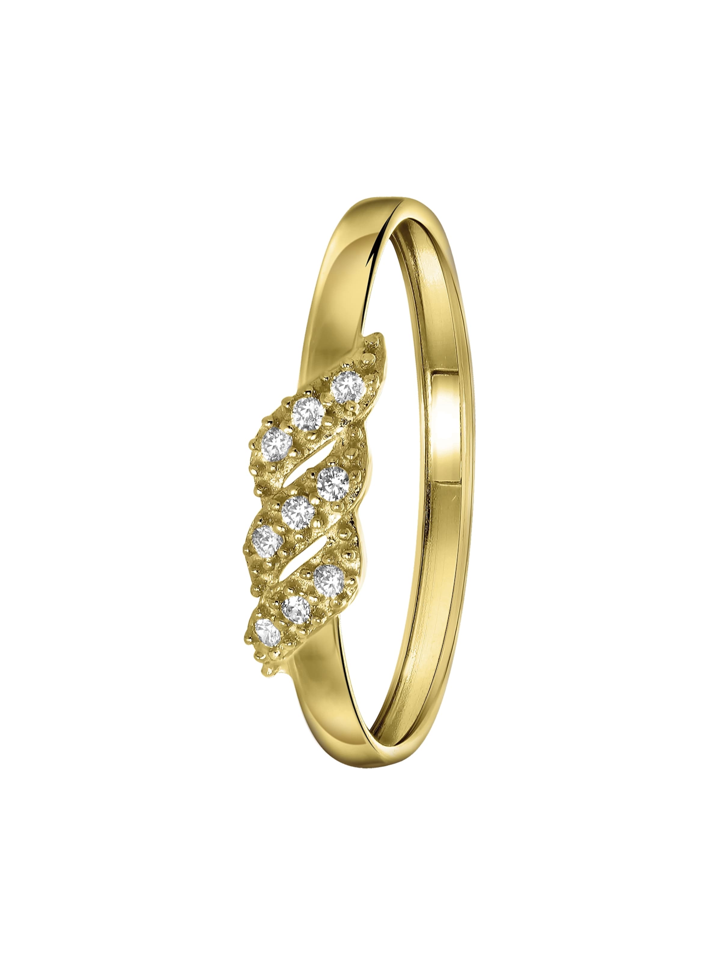 Lucardi Ring 'Klassisch' in Gold: Vorderseite