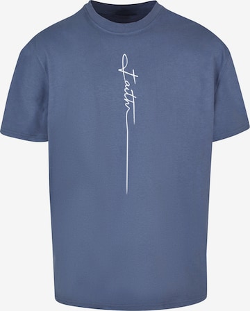 Merchcode T-Shirt 'Faith' in Blau: Vorderseite