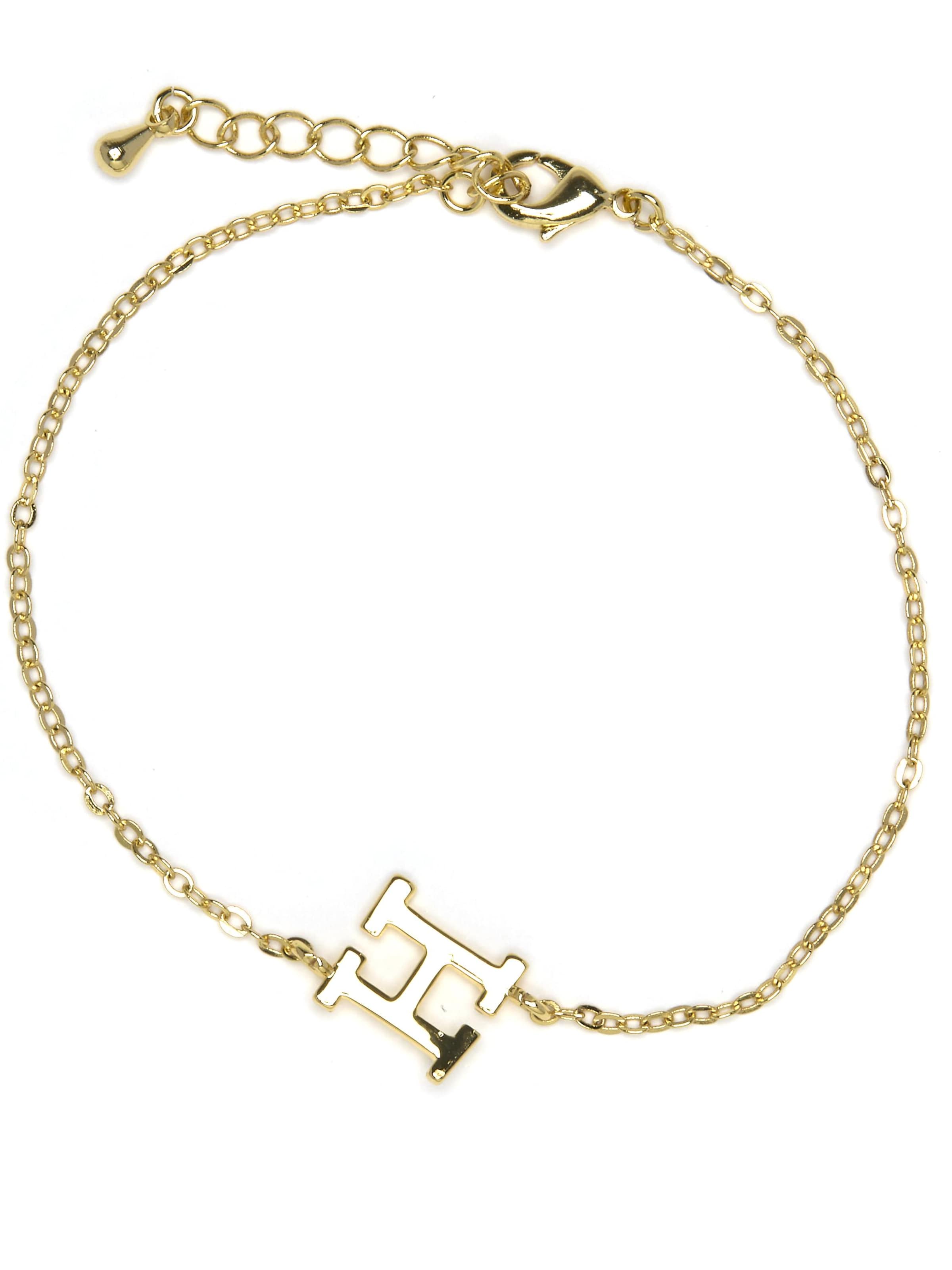 Luxenter - Pulsera 'Alphabet H' en oro: frente