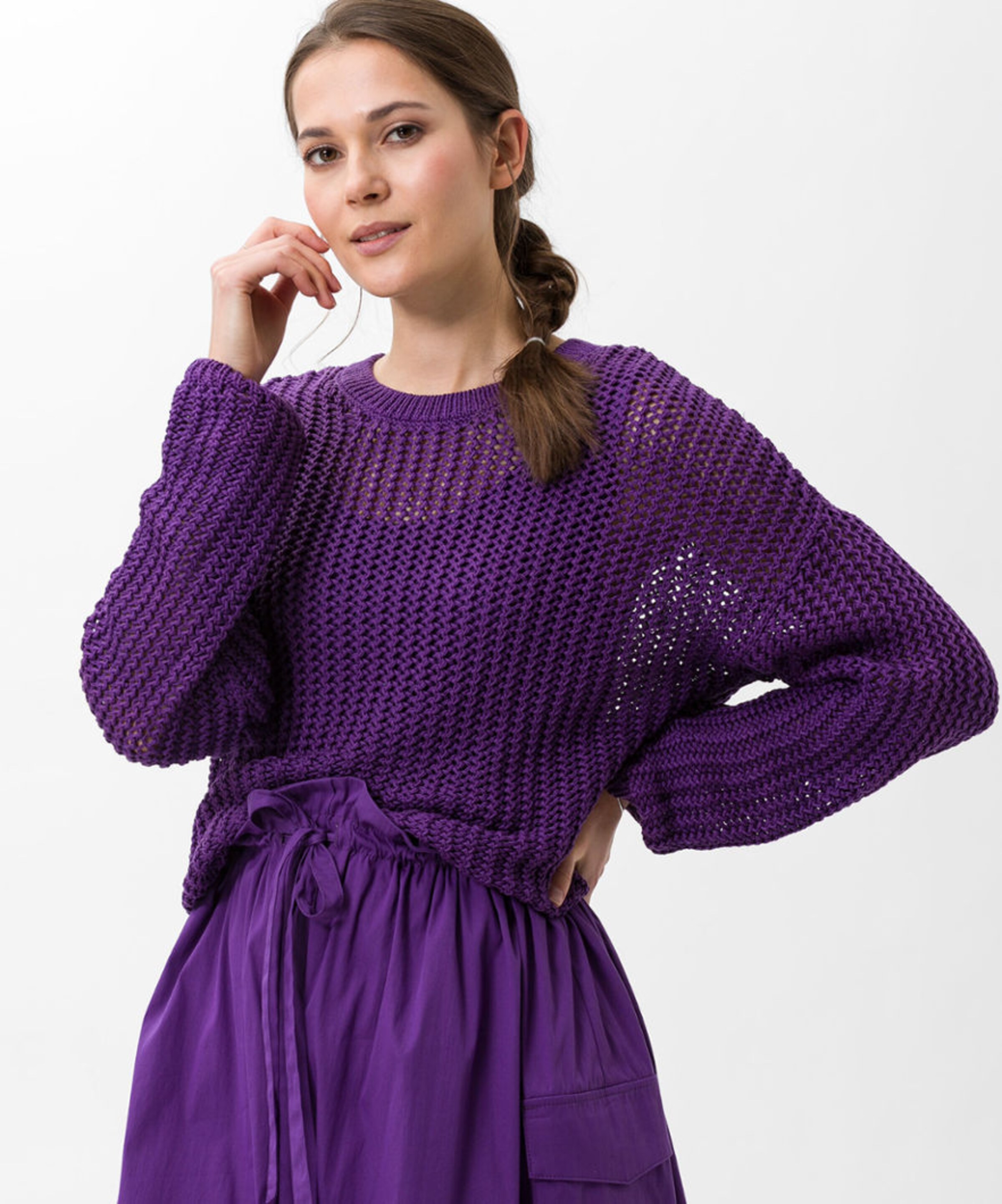 Frauen Pullover & Strick BRAX Pullover 'Liz' in Dunkellila - WH26606 Frauen Pullover & Strick BRAX Pullover 'Liz' in Dunkellila - WH26606