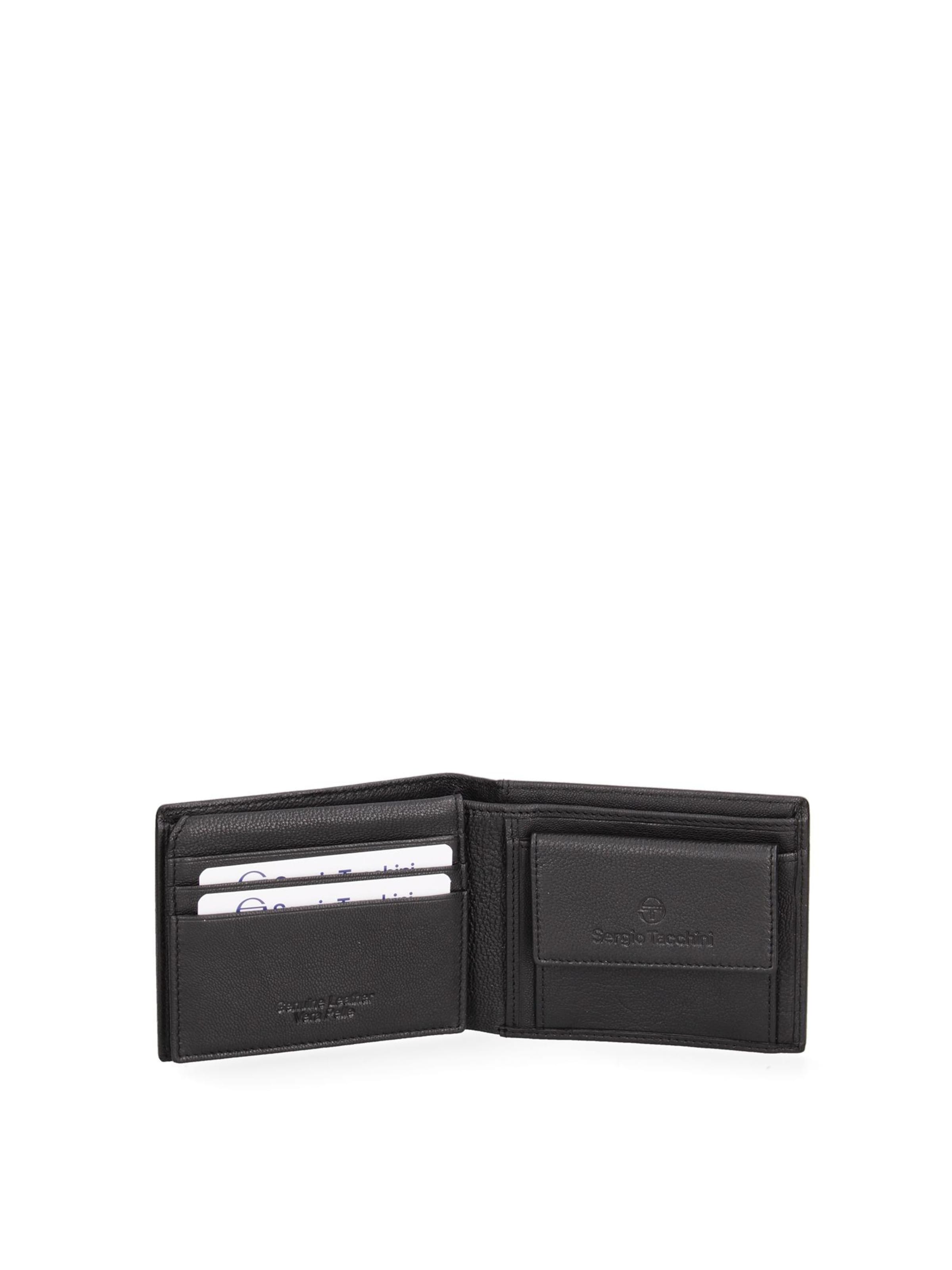 Portamonete 'Portafoglio Uomo Vera Pelle Sergio Tacchini Compatto 11x9 cm' di Sergio Tacchini in nero