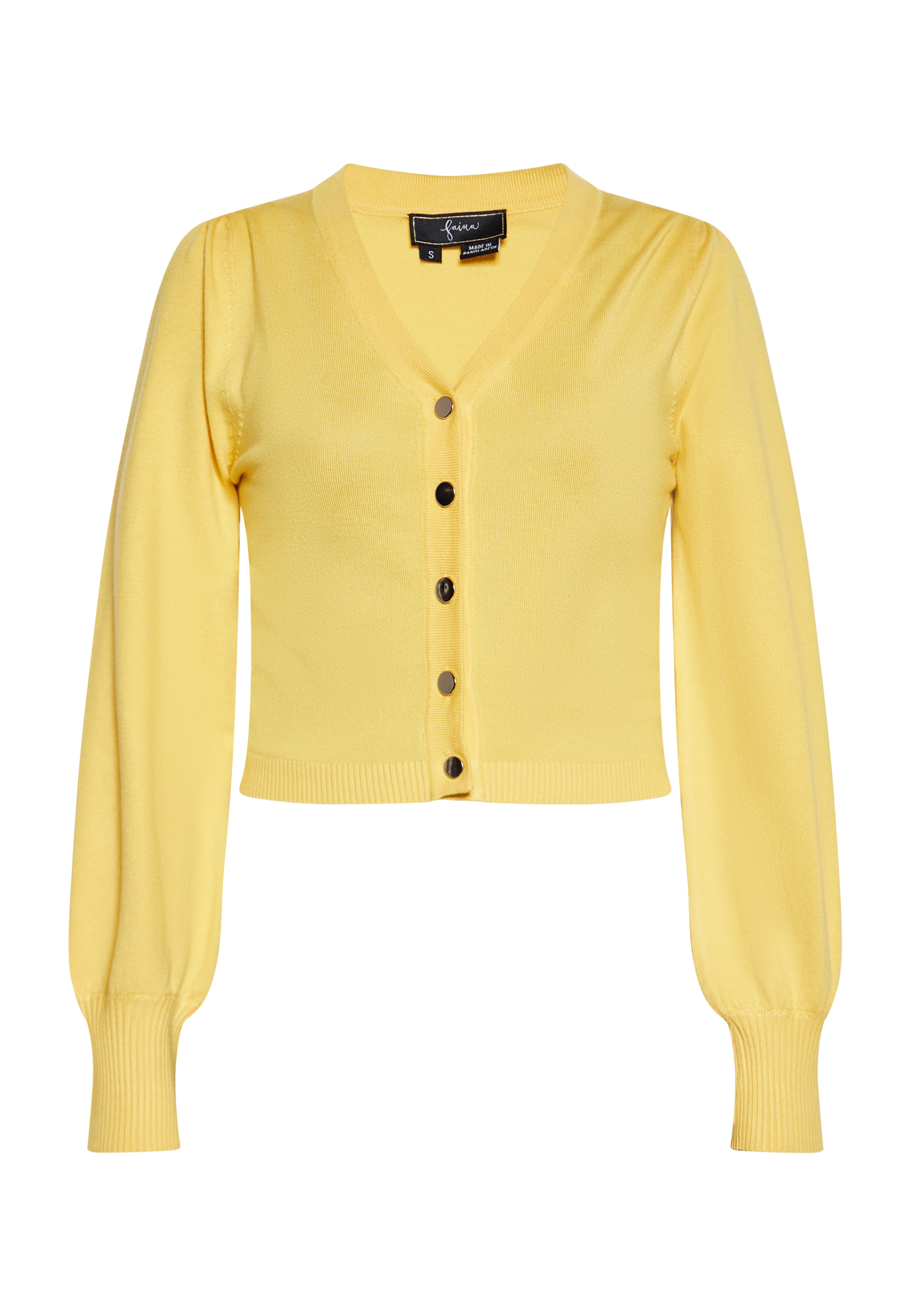 geltona faina Kardiganas: priekis